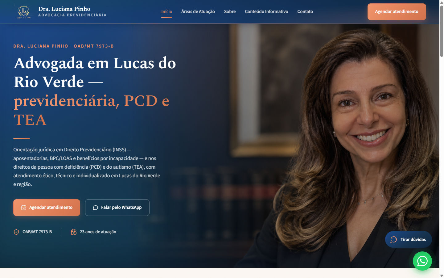 Site da Dra. Luciana Pinho, versão desktop